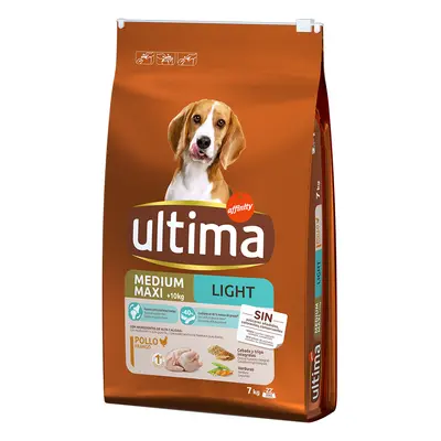 20% taniej! Ultima, karma sucha dla psa - Medium / Maxi Light Adult, kurczak, 2 x 7 kg