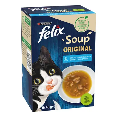 20 + 4 gratis! Felix Soup Filet / Soup, karma uzupełniająca, 24 x 48 g - Soup, rybne smaki