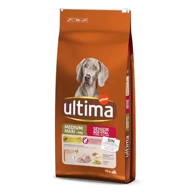 20% taniej! Ultima, karma sucha dla psa - Medium / Maxi Senior, kurczak, 2 x 12 kg