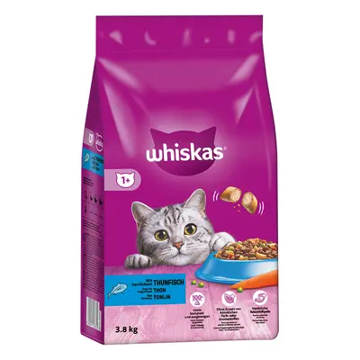 15% taniej! Whiskas sucha karma dla kota, różne rodzaje - 1+ z tuńczykiem, 3,8 kg