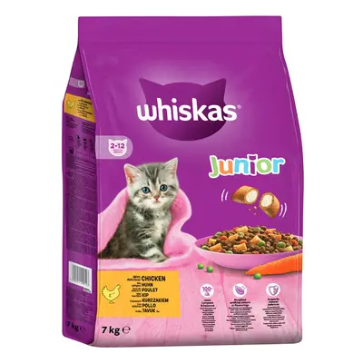 15% taniej! Whiskas sucha karma dla kota, różne rodzaje - Junior z kurczakiem, 7 kg