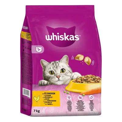 15% taniej! Whiskas sucha karma dla kota, różne rodzaje - 1+ z kurczakiem, 7 kg