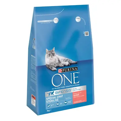 20% taniej! Purina ONE, karma sucha dla kota, 4 x 2,8 kg / 3 kg - Sterilized, łosoś, 4 x 3 kg