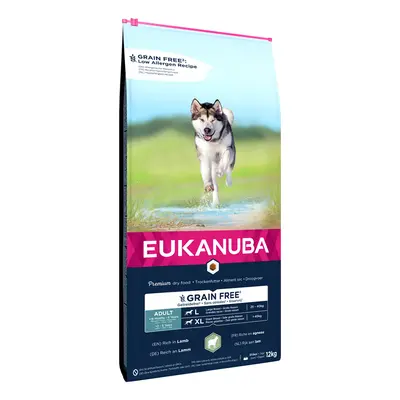 10% taniej! Eukanuba Grain Free, karma sucha dla psa, 3 kg / 12 kg - Adult Large Dogs, jagnięcin