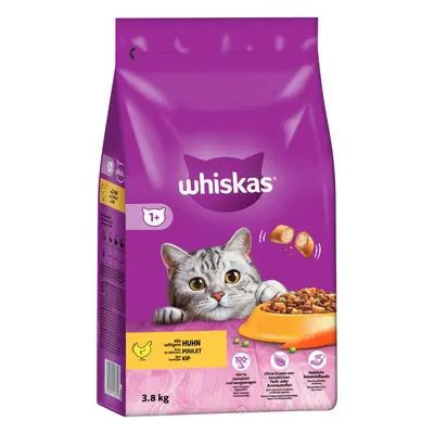 15% taniej! Whiskas sucha karma dla kota, różne rodzaje - 1+ z kurczakiem, 3,8 kg