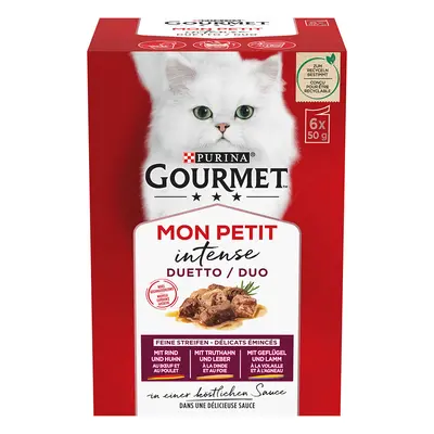 20% taniej! Gourmet Mon Petit w sosie, karma mokra dla kota, 48 x 50 g - Pakiet mieszany mięsny