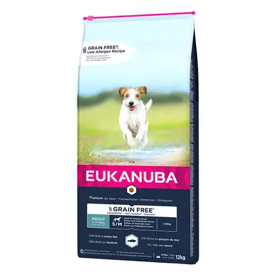 10% taniej! Eukanuba Grain Free, karma sucha dla psa, 3 kg / 12 kg - Adult Small/Medium Breed, r