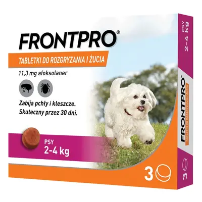 FRONTPRO® tabletki na pchły i kleszcze dla psów - L: 68 mg dla psów >10-25 kg (3 tabletki)