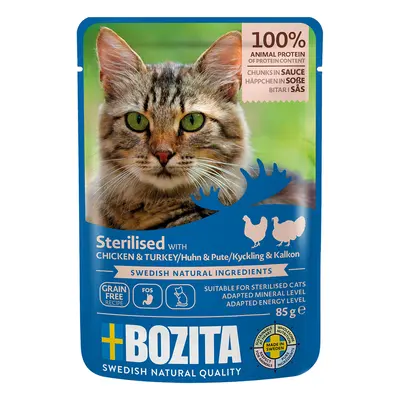 20% taniej! Bozita, karma mokra, saszetki, 12 x 85 g - Sterilised kawałki w sosie, drób