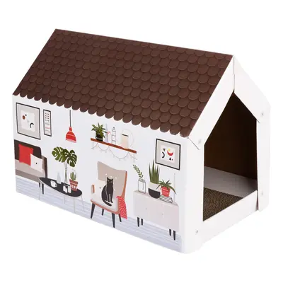 Domek dla kota XL Home z matą do drapania, wersja zimowa - Dł. x szer. x wys.: 58 x 36 x 41 cm