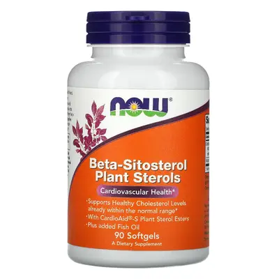 Zdrowe Serce Sterole Roślinne Now Foods Beta Sitosterol Plant Sterols 90softgels