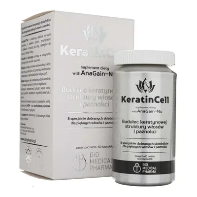 Wsparcie Włosów, Skóry, Paznokci Kompleks Bio Medical Pharma Keratin Cell 60kaps