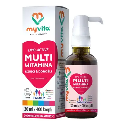 Witaminy i Minerały w Kroplach MyVita Multiwitamina dzieci dorośli 30ml