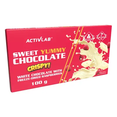 Zdrowa Żywność Czekolada Activlab Sweet Yummy Chocolate Crispy 100g Biała czekolada Malina