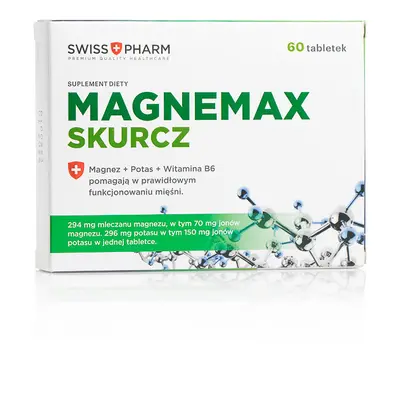 Minerały Potas + Magnez + Witamina B6 SwissPharm MagneMax Skurcz 60tab