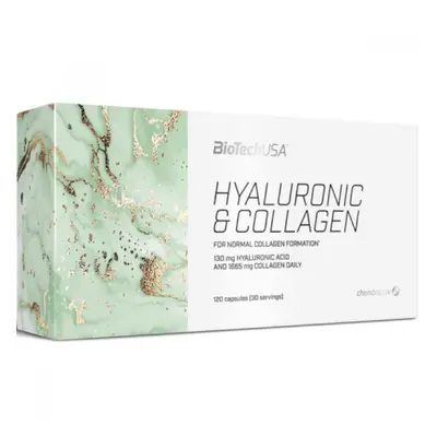 Wsparcie Włosów, Skóry, Paznokci Kompleks BioTechUSA Hyaluronic and Collagen 120kaps