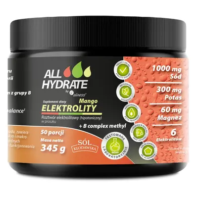 Węglowodany Elektrolity Aliness ALLHydrate Elektrolity+ B-Complex 345g