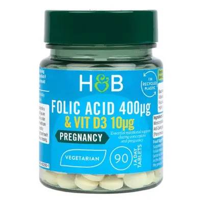 Witaminy D3 Holland&Barrett Folic Acid+D3 400/10mcg 90tab