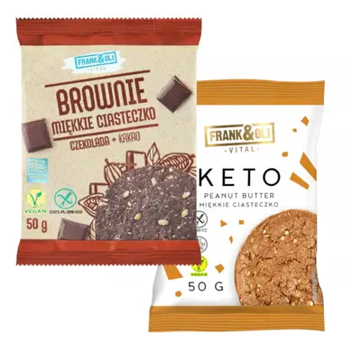 Zestaw Frank&Oli Keto Ciastko Masło Orzechowe + Brownie Miękkie Ciasteczko 50g