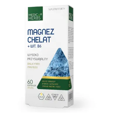 Witaminy i Minerały Medica Herbs Magnez Chelat+Wit. B6 60kaps