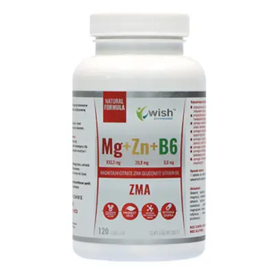 Minerały Magnez + Cynk + Witamina B6 Wish Mg+Zn+Vit B6 120tab