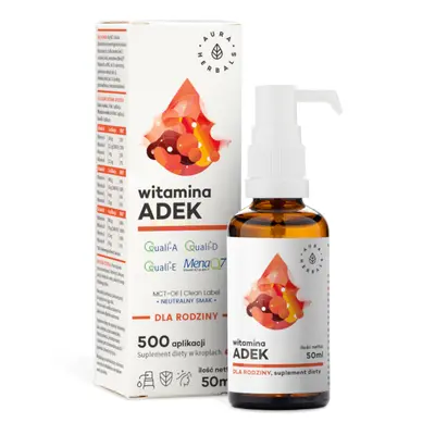 Witaminy ADEK Aura Herbals ADEK Dla Rodziny MCT Liquid 50ml