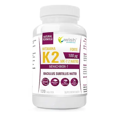 Witaminy K WISH Witamina K2 MK-7 z natto 100mcg 120tab