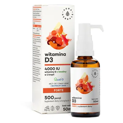 Witaminy D Aura Herbals Witamina D3 4000IU MCT Liquid 50ml