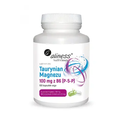 Minerały Magnez Aliness Taurynian Magnezu 100mg + B6 100kaps