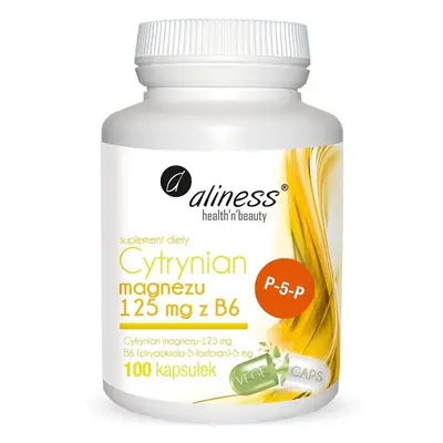 Minerały Magnez + Witamina B6 Aliness Cytrynian Magnezu 125mg + B6 100kaps