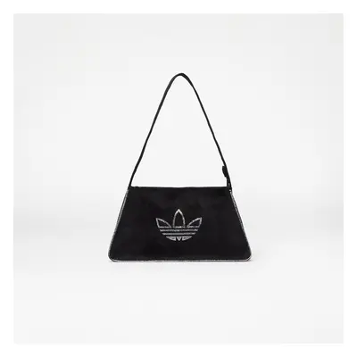 adidas Rhinestones Fake Suede Shoulder Bag Black