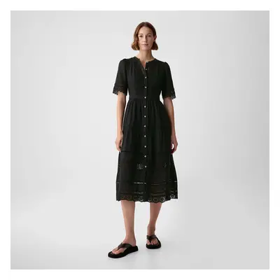 Sukienka GAP Shortsleeve Midi Dress Black