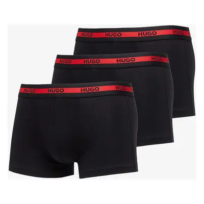 Hugo Boss Logo-Waistband Stretch Trunks 3-Pack Black