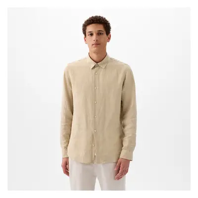 Koszula GAP Longsleeve Linen Shirt Oatmeal Heather B2297