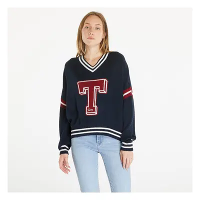 Sweter Tommy Jeans Letterman Sweater Blue