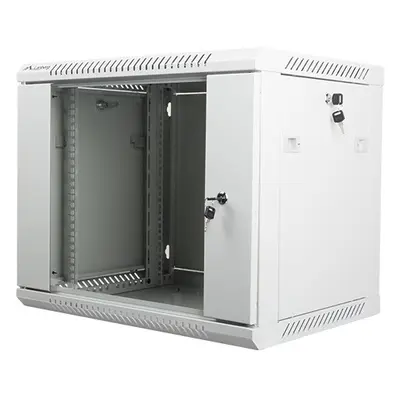 Lanberg Szafa instalacyjna wisząca 19 cali 9U 600X450mm szara (drzwi szklane)