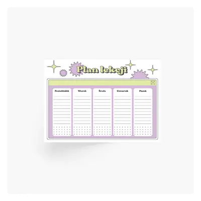 Plakat, Plan lekcji - liliowy, 40x30