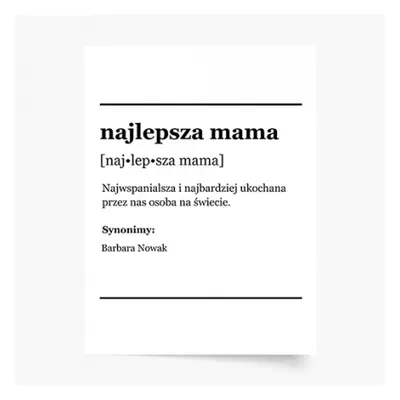 Plakat, Słownik - Najlepsza mama, 40x50
