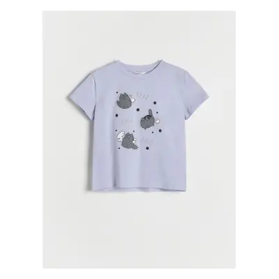 Reserved - T-shirt Pusheen - lawendowy