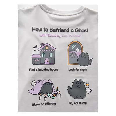 Reserved - Bawełniany t-shirt Pusheen - jasnoszary