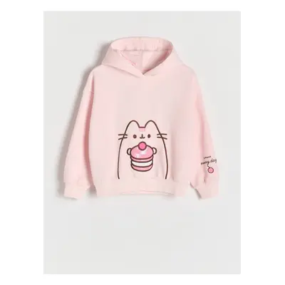 Reserved - Bluza z aplikacją Pusheen - pastelowy róż