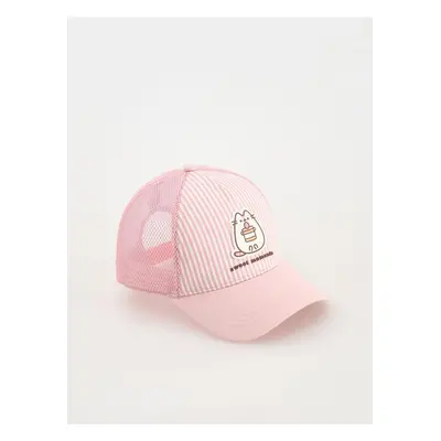 Reserved - Czapka z daszkiem Pusheen - pastelowy róż