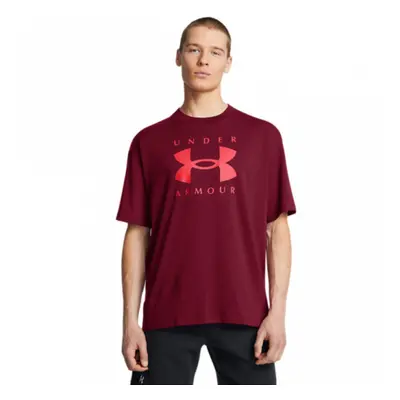 Męski t-shirt z nadrukiem Under Armour UA M Hw Os Branded Ss - bordowy