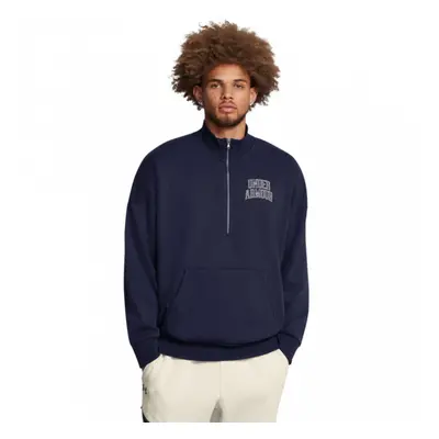 Męska bluza dresowa nierozpinana bez kaptura Under Armour UA Icon Hwt Terry Os 1/2 Zip - granato