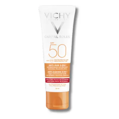 VICHY CAPITAL SOLEIL Krem Przeciwstarzeniowy Do Twarzy 3w1 SPF50 - 50ml