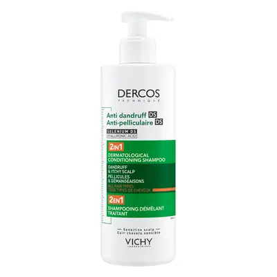 VICHY DERCOS Szampon Przeciwłupieżowy Z Odżywką 2w1 - 390ml