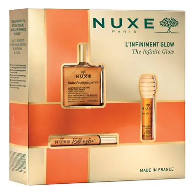 NUXE HUILE PRODIGIEUSE® Glow Or Rozświetlający Zestaw (Olejek 50ml + Format W Kulce 8ml, Olejek 