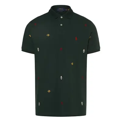 Polo Ralph Lauren Męska koszulka polo - Custom Slim Fit Mężczyźni Bawełna zielony jednolity