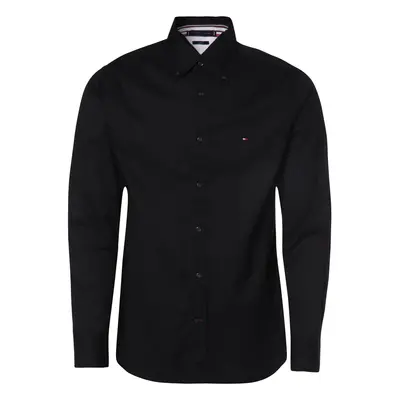 Tommy Hilfiger Koszula męska Mężczyźni Regular Fit Bawełna czarny jednolity button down