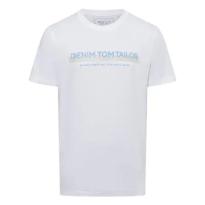 Tom Tailor Denim T-shirt męski Mężczyźni Bawełna biały nadruk